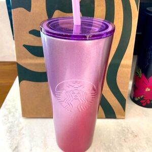 Starbucks Purple & Magenta Berry Glitter Ombre Gradient Tumbler HOLIDAY 2021